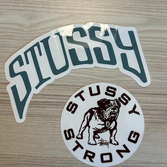 Stussy Teal and Brown Sticker Duo - Picture 1 of 1
